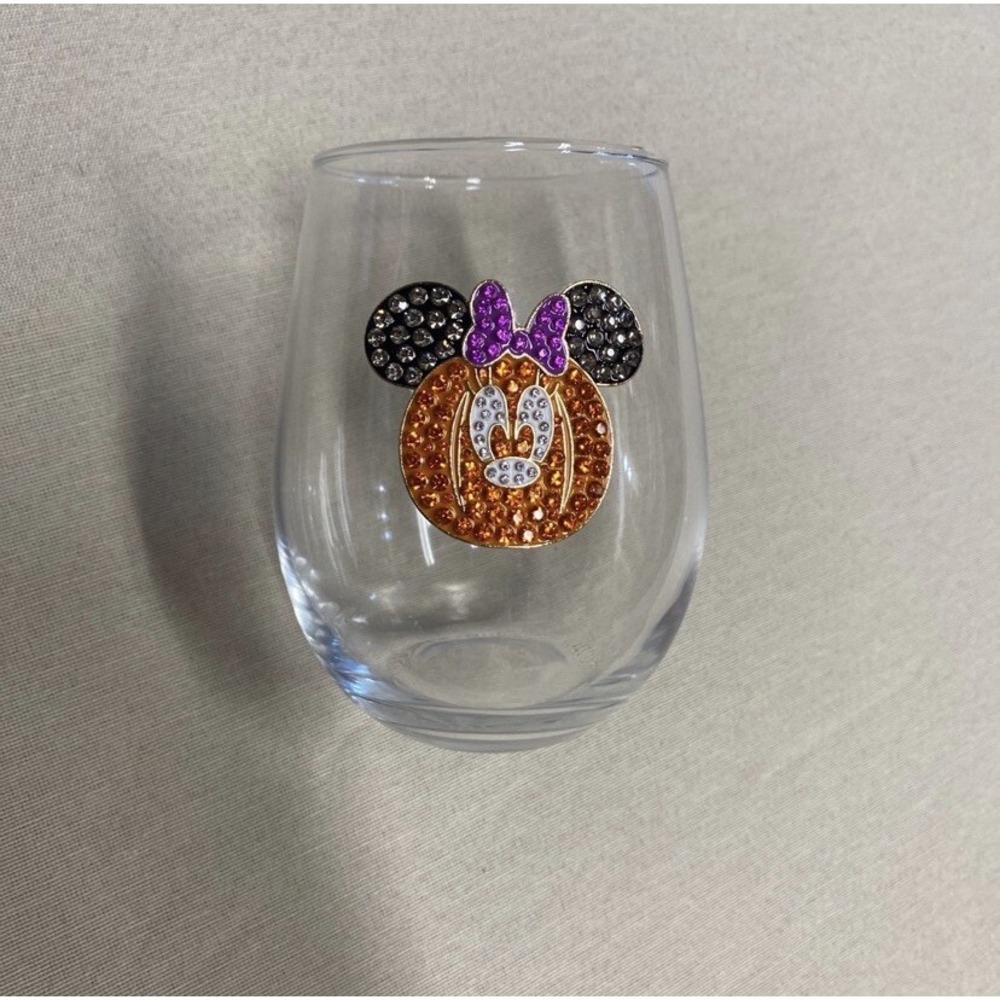 Minnie Rhinestone Stemless Wine Glass